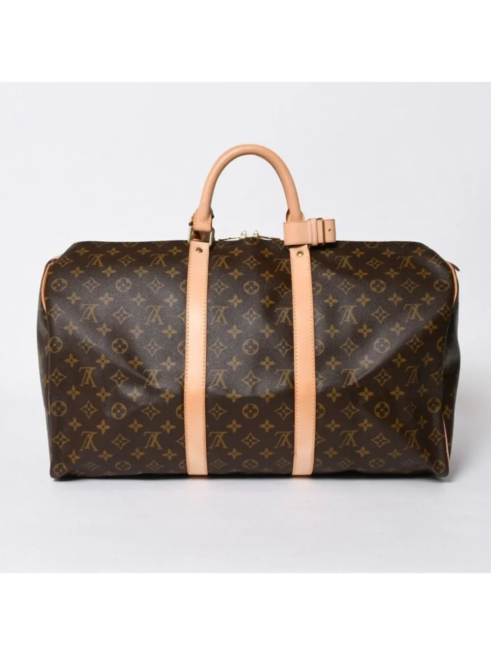 Louis Vuitton Keepall 50 Boston Bag Leather Monogram Gold